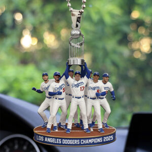 Los Angeles Dodgers World Series 2025 Custom shape 2-sided Acrylic Car Ornament - TANTN18238