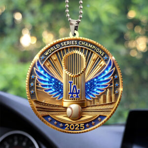 Los Angeles Dodgers World Series 2025 Custom shape 2-sided Acrylic Car Ornament - TANTN18378