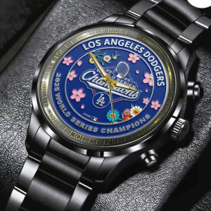 Los Angeles Dodgers Black Stainless Steel Watch - TMTHU1907