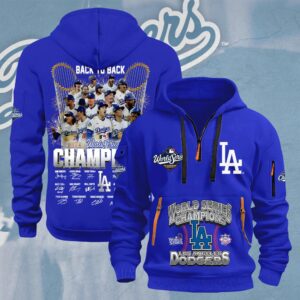 Los Angeles Dodgers 2025 World Series Champions 2D Quarter Zip Hoodie - HOATT14499