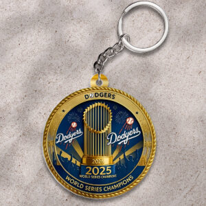 Los Angeles Dodgers 2025 World Series Champions Custom Shape 2-sided Keychain - HOATT14295