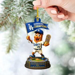 Los Angeles Dodgers 2025 World Series Champions Custom Shape 2-sided Acrylic Ornament – HOATT14385