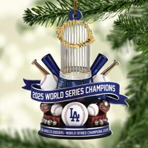 Los Angeles Dodgers 2025 World Series Champions Custom Shape 2-sided Acrylic Ornament – HOATT14258