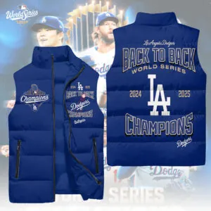 Los Angeles Dodgers 2025 World Series Champions 3D Sleeveless Down Jacket - HOATT14301