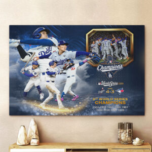 Los Angeles Dodgers 2025 World Series Champions Rectangle Canvas With Inner Frame - HOATT14261