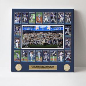 Los Angeles Dodgers 2025 World Series Champions Square Canvas With Inner Frame – HOATT14299