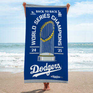 Los Angeles Dodgers World Series 2025 Rectangle Beach Towel - TANTN18891
