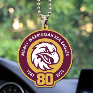 Manly-Warringah Sea Eagles 80th Anniversary Custom shape 2-sided Acrylic Car Ornament - TANTN18616