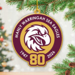 Manly-Warringah Sea Eagles 80th Anniversary Custom Shape 2-sided Acrylic Ornament – TANTN18617