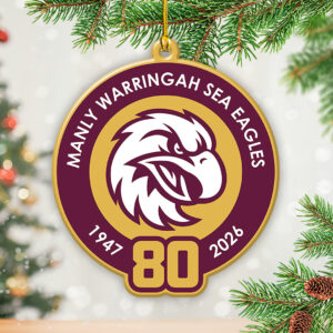 Manly-Warringah Sea Eagles 80th Anniversary Custom Shape 2-sided Acrylic Ornament – TANTN18617
