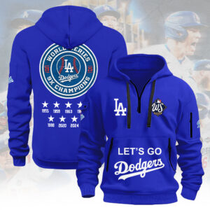 Los Angeles Dodgers 2D Quarter Zip Hoodie - NGHIAVT5492