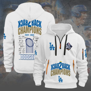 Los Angeles Dodgers 2D Quarter Zip Hoodie - NGHIAVT5493