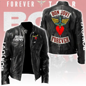 Bon Jovi Motorcycle Leather Jacket - NGHIAVT5508