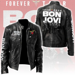 Bon Jovi Motorcycle Leather Jacket - NGHIAVT5509