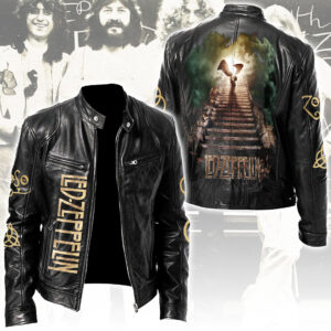 Led Zeppelin Motorcycle Leather Jacket - NGHIAVT5606