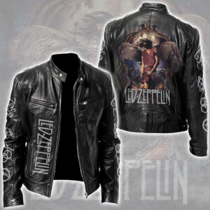 Led Zeppelin Motorcycle Leather Jacket - NGHIAVT5607