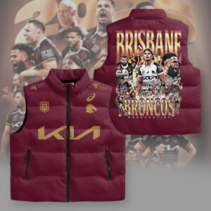 Brisbane Broncos 2025 3D Sleeveless Down Jacket - NGHIAVT5697
