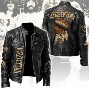 Led Zeppelin Motorcycle Leather Jacket - NGHIAVT5732