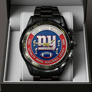 New York Giants 101st Anniversary Black Stainless Steel Watch - TANTN18485