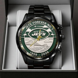 New York Jets 67th Anniversary Black Stainless Steel Watch - TANTN18489