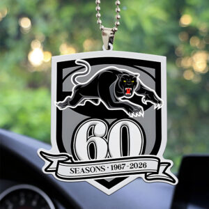 Penrith Panthers 60th Anniversary Custom shape 2-sided Acrylic Car Ornament - TANTN18609