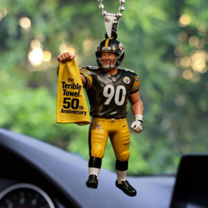 Pittsburgh Steelers The Terrrible Towel 50th Anniversary Custom shape 1-sided Acrylic Car Ornament - MAITM13685