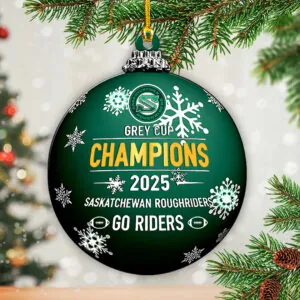 Saskatchewan Roughriders 2025 Grey Cup Champions Custom Shape 2-sided Acrylic Ornament – HOATT14816