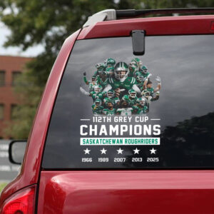 Saskatchewan Roughriders 2025 Grey Cup Champions 3D Car Sticker - TANTN18843