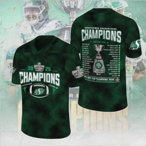 Saskatchewan Roughriders 2025 Grey Cup Champions 3D Football Jersey - MAITM13852