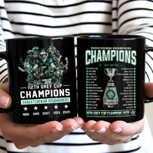 Saskatchewan Roughriders 2025 Grey Cup Champions Ceramic Mug - TANTN18876