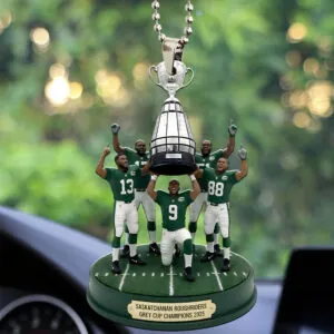 Saskatchewan Roughriders 2025 Grey Cup Champions Custom shape 2-sided Acrylic Car Ornament - MAITM13883