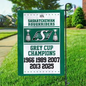 Saskatchewan Roughriders 2025 Grey Cup Champions Double-side Garden Flag - TANTN18841