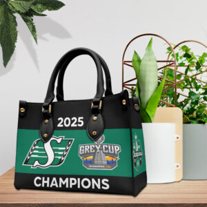 Saskatchewan Roughriders 2025 Grey Cup Champions Leather HandBag - MAITM13901