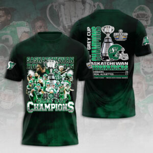 Saskatchewan Roughriders 2025 Grey Cup Champions 3D Apparel - HOATT14726