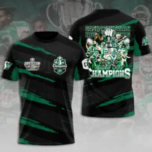 Saskatchewan Roughriders 2025 Grey Cup Champions 3D Apparel - HOATT14769
