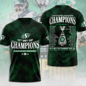 Saskatchewan Roughriders 2025 Grey Cup Champions 3D Apparel - MAITM13820