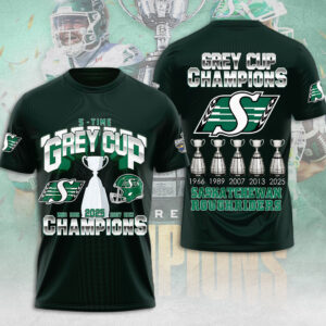 Saskatchewan Roughriders 2025 Grey Cup Champions 3D Apparel - MAITM13851