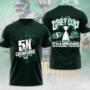 Saskatchewan Roughriders 2025 Grey Cup Champions 3D Apparel - TANTN18905