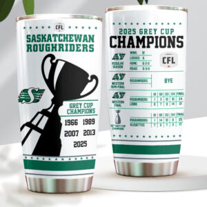 Saskatchewan Roughriders 2025 Grey Cup Champions Tumbler Cup - HOATT14792