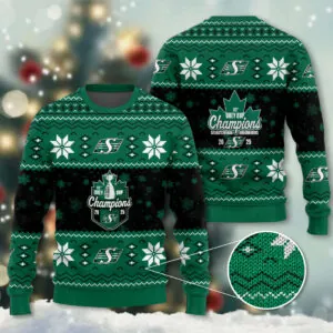 Saskatchewan Roughriders 2025 Grey Cup Champions Ugly Sweater - HOATT14820