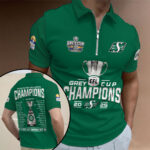 Saskatchewan Roughriders 2025 Grey Cup Champions Zip Polo Shirt – GNENEW762