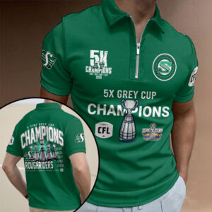 Saskatchewan Roughriders 2025 Grey Cup Champions Zip Polo Shirt - HOATT14835