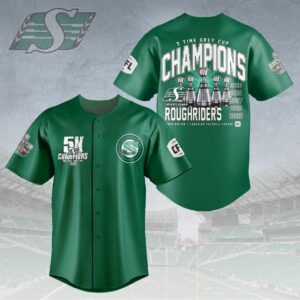 Saskatchewan Roughriders 2025 Grey Cup Champions Baseball Jersey - HOATT14744