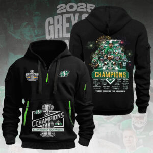 Saskatchewan Roughriders 2D Quarter Zip Hoodie - TMTHU2364