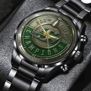 Saskatchewan Roughriders Black Stainless Steel Watch - TMTHU2285