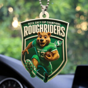 Saskatchewan Roughriders 2025 Grey Cup Champions Custom shape 2-sided Acrylic Car Ornament - TMTHU2249