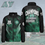 Saskatchewan Roughriders 2025 Grey Cup Champions 3D Stand Collar Puffer Jacket – HOATT14839