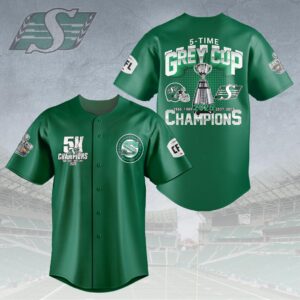 Saskatchewan Roughriders 2025 Grey Cup Champions Baseball Jersey - HOATT14755