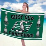 Saskatchewan Roughriders 2025 Grey Cup Champions Rectangle Beach Towel – TANTN18838