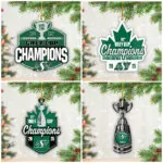 4PCS Saskatchewan Roughriders 2025 Grey Cup Champions Custom Shape 2-Side Printed Acrylic Ornament – TANTN18881
